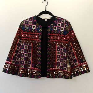Rare Zara Trafaluc Embroidered Sequin Embellished Jacket